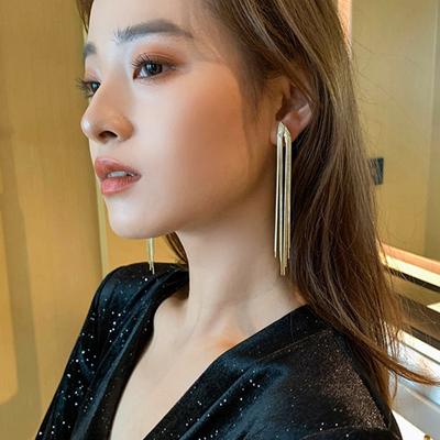 Vintage Long Metal Chain Tassel Clip On Earrings  Bohemian Geometric Without Piercing Ear Clips for Women Party Jewelry Gift