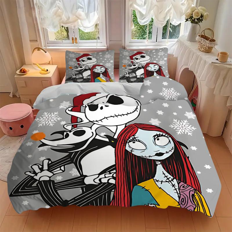 3Pcs Christmas Nightmare Before Christmas Bedding Sets For All Sizes New 3D Printed Bed Cover Comforter Duvet Cover Pillowcase Bedroom Decoration