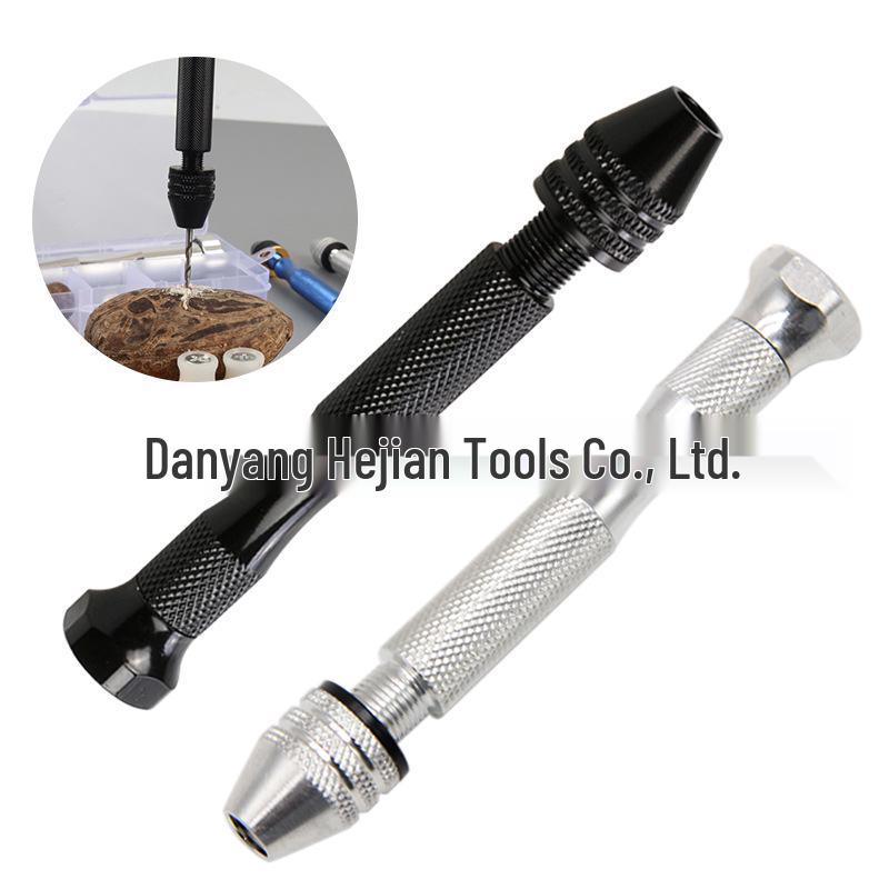 0.3-3.4mm Black & White Mini Hand Drill Set with Chuck - DIY Twist Drill Puncher