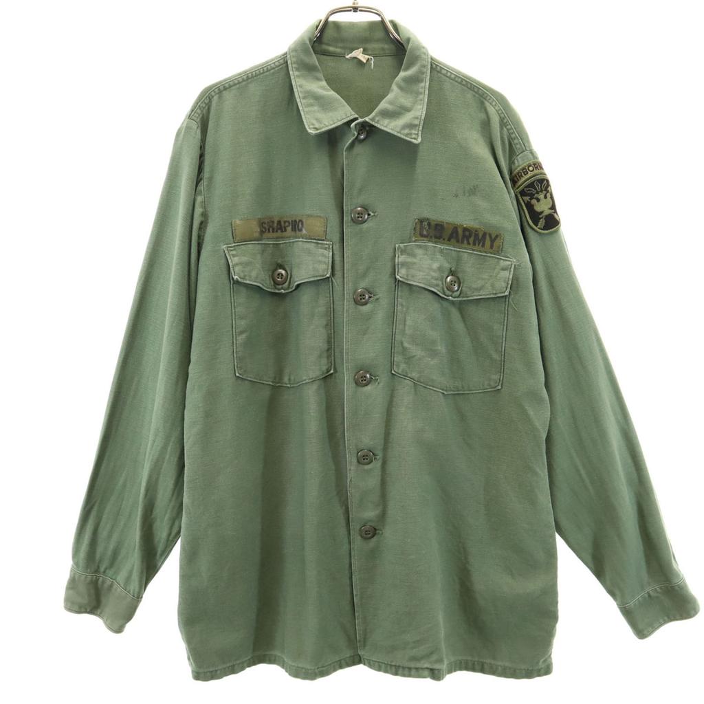 US ARMY 70s Vintage DSA Long sleeve Military shirt 16 1/2 K34 khaki Men's Used