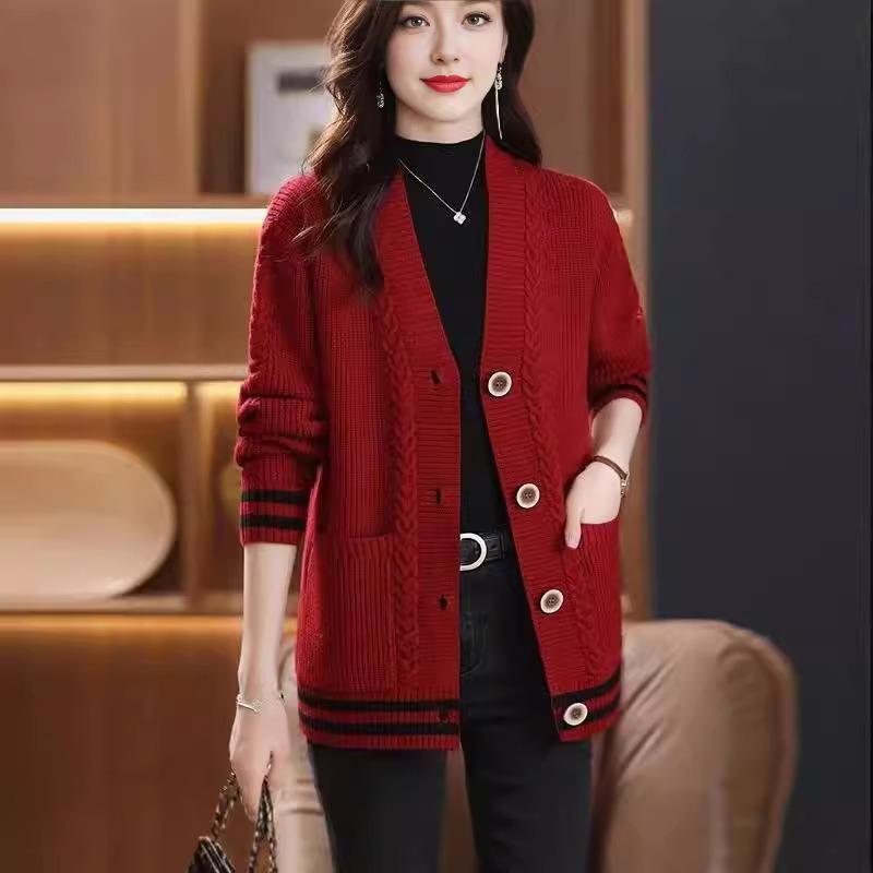 Knitted Cardigan Women's Coat Autumn New Outer Cover Autumn Top Single-breasted Thin Bottoming Coat