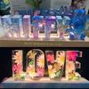 Resin Art Rectangle LED Lights Display Base Pedestal Crystal Wooden Lighted Base Stand Night LED Light Lamp Base LED