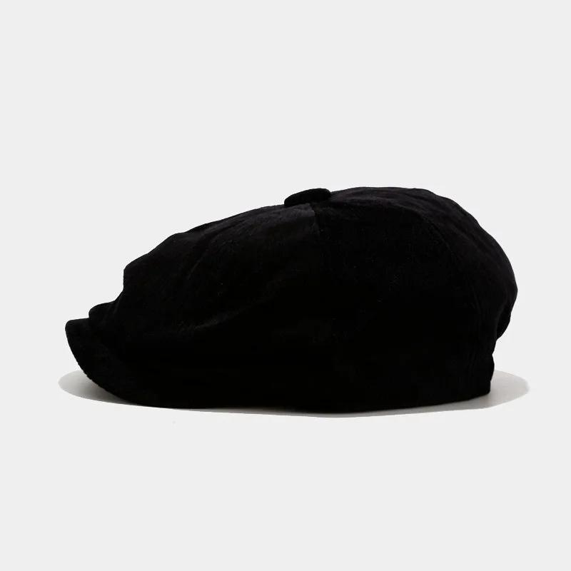 Women Autumn and Winter Fashion Korean Version Corduroy Octagonal Hat Literature Style Painter MultiColor Women Hats Accessories