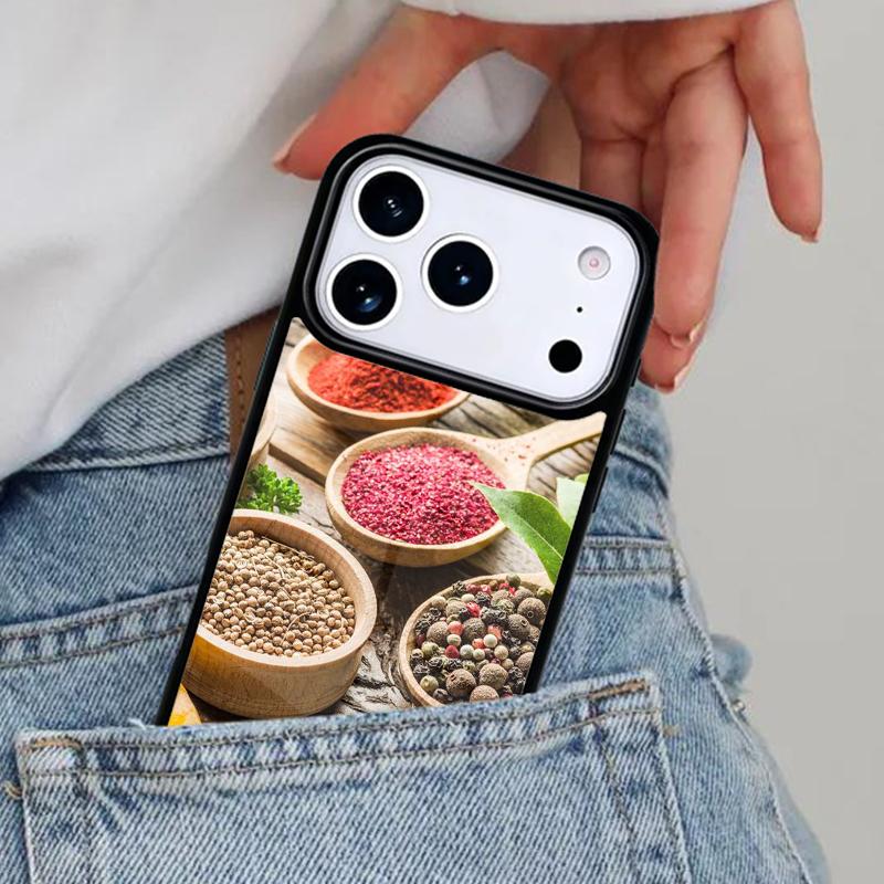 Cooking Chef Spices Seasoning Phone Case for iPhone 16e 15 14 13 12 17 Pro Max Plus Air 17pro Cover Coque