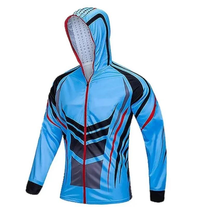 Men's Fishing Clothes Sun-proof Long-sleeved Zipper Hooded Breathable Professional Sports