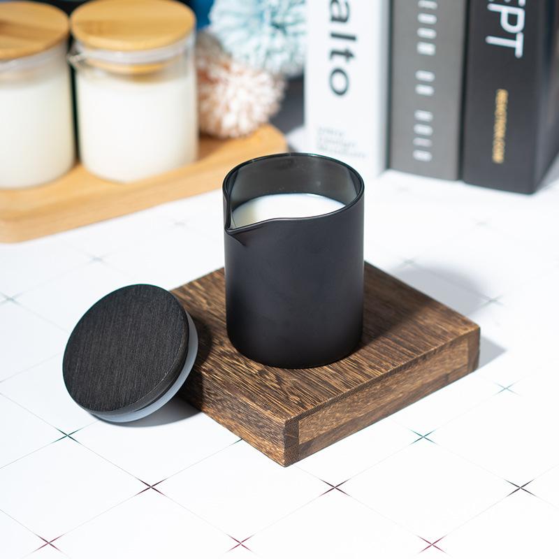 Black and White Ceramic Cup with Mouth Low Temperature Soy Wax Scented Candle 38 Degrees Low Temperature Soy Wax