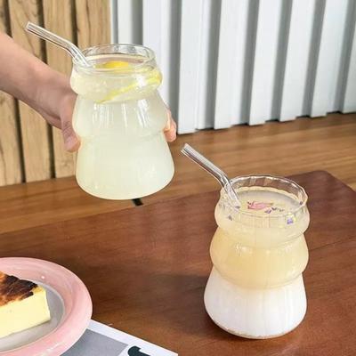 500ml Glass Cup Christmas Tree Design High Borosilicate Glass Transparent Coffee Milk Tea Juice Mug Anti-Scalding Drinkware