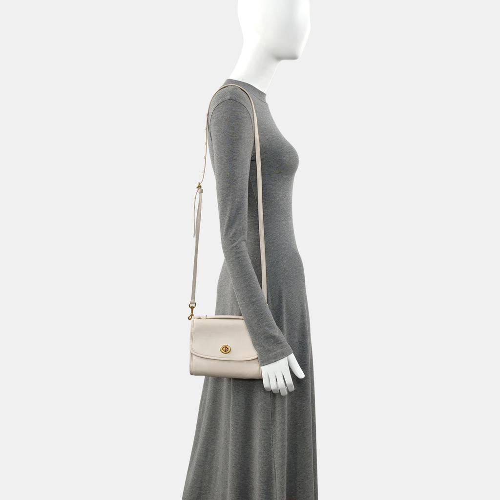 [Pre-Owned] White Leather Crossbody Bag - Good #1NDP2CG