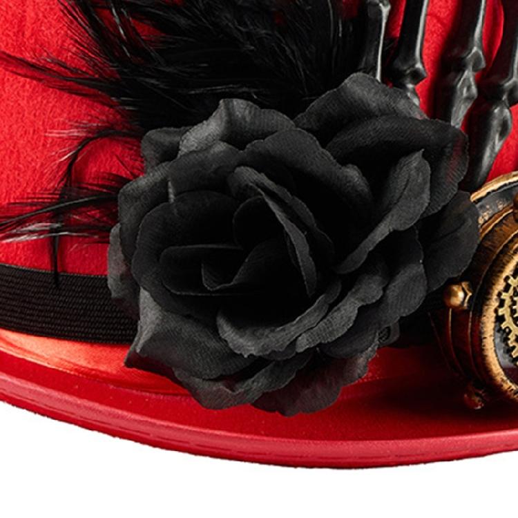 Gothic Skelett Hand Hut Dark Series Blume Zylinder für Halloween Event und Magier Outfit Verkleidungszubehör