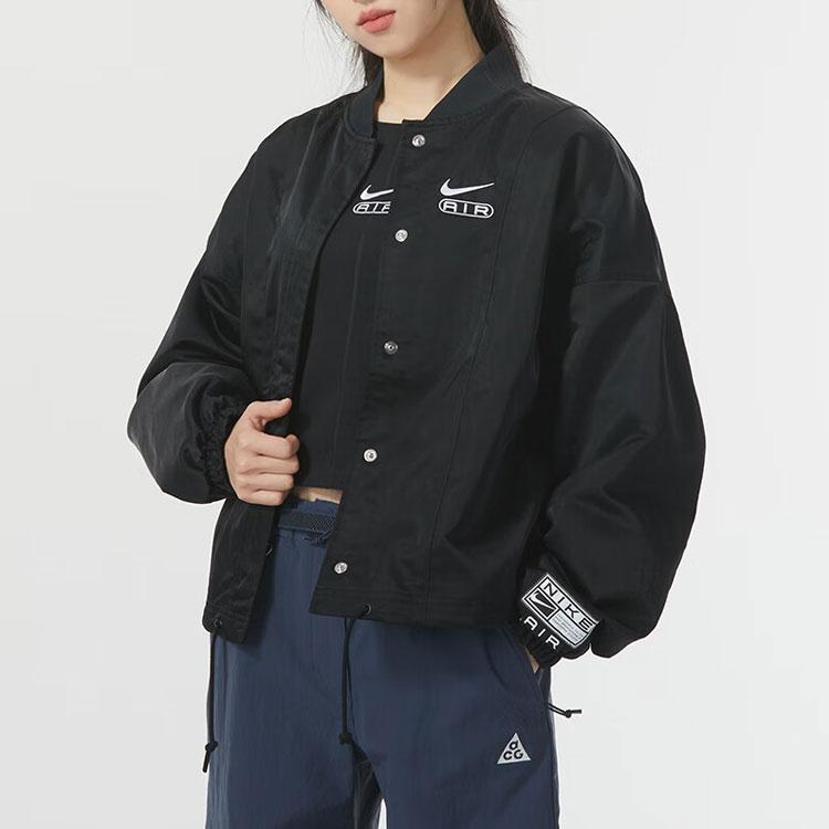 Nike Logo Letter Print Training Windbreaker Jacket Women Jackets Black FN1909-010
