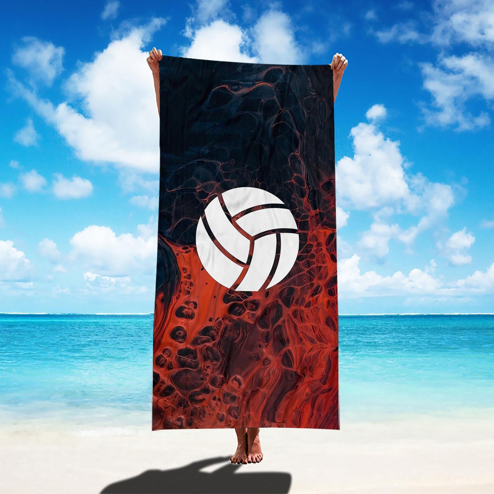 Dalangpa White Of Beach Towel Microbre Volleyball-Printed Beach Towel Stylish And Functional For Summer Fun Stylish Absorbent For Summer Large