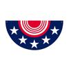 Independence Day Half Circle Flag American Independence Day Fan-Shaped Flag Stars And Stripes Flag Double-Sided Printing Double-Sided Flag.
