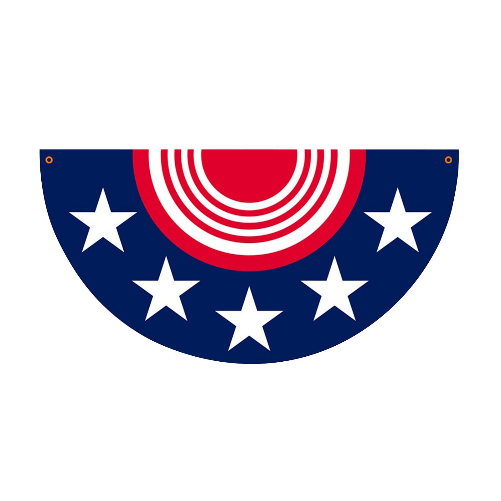 

День Незалежності Прапор Півкола День Незалежності США Прапор у формі віяла Прапор Зірки та Смуги Двосторонній Друк Двосторонній Прапор. One Size