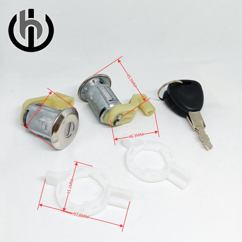7701472806 2PCS DOOR LOCK WITH 2 SAME KEYS For RENAULT CLIO II 98-05 With plastic buckle