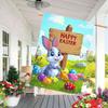 1pc Easter Bunny Garden Flag Double-Sided Polyester Yard Decor, Festive Outdoor Lawn Decoration, No Electricity Needed, Happy Easter Banner