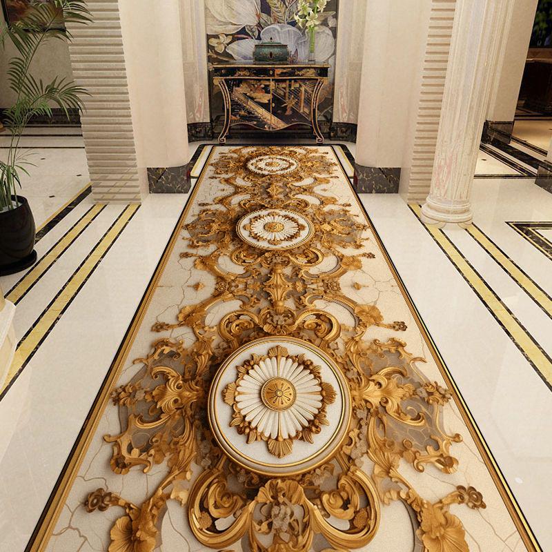 

Modern 3D Flower Corridor Carpet Luxury Long Hallway Runner Rug Home Decor Bedside Floor Mat Aisle Carpet 60x200cm 23.6x78in