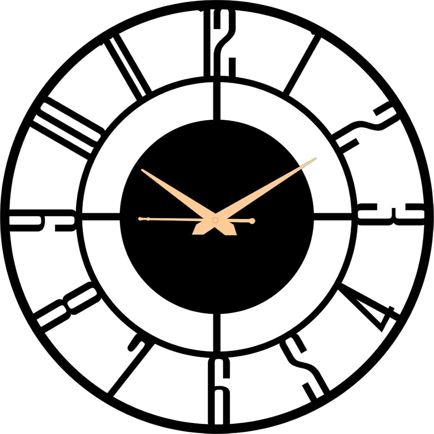 

Metal Wall Clock With Numeric Number ( Black) 40 x 40 cm