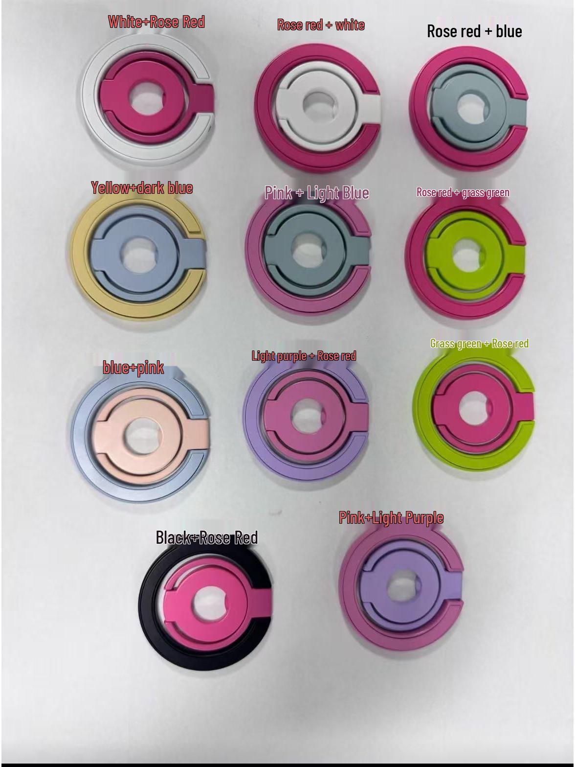 

Foldable Magnetic Phone Holder Ring - Strong Grip for Hands-Free Use Triple Fold білий/рожевий червоний колір