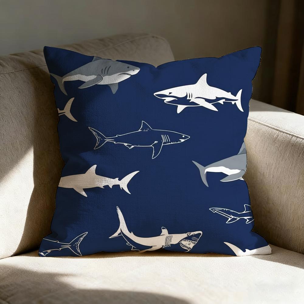 Decorative Blue Geometry Pillow Case pillowcase, double-sided printed, sofa cushion, bedroom headboard pillow