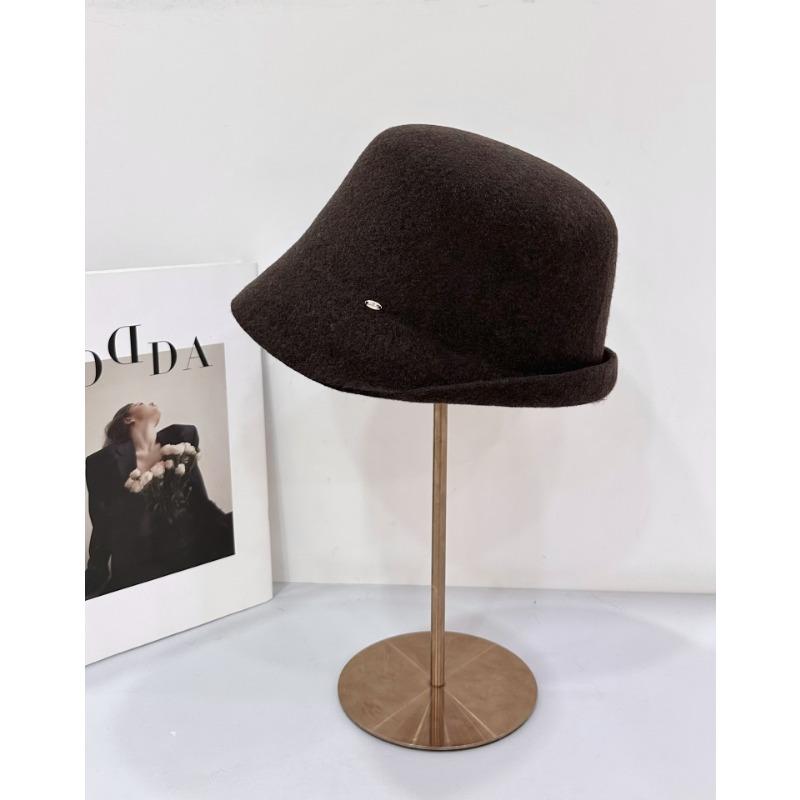 25 Early autumn new 100 pure wool crimped fisherman's hat children's basin hat big head circumference top hat
