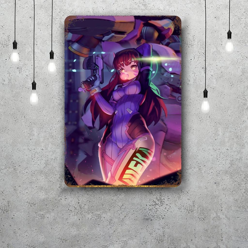 dva overwatch Funny Bar Metal Sign Retro Plaque Vintage Sign Alcohol Drinker Pub Club Man Cave Kitchen Wall Decoration
