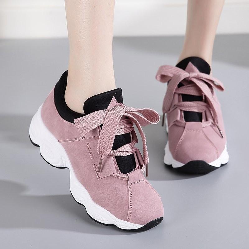 

Women s shoes new platform shoes comfortable and breathable trend lightweight lace-up casual shoes 40