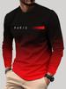 2025 New Autumn Men Round-neck Casual Streetwear Loose and Fashionable Sportswear Letter-patterned Creative Long-sleeved T-shirt