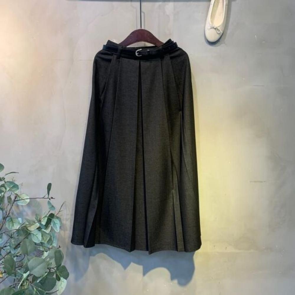 C S In The Room Grab waiSt Belt Span baCk bandIng pIntuCk poCket Long Skirt 4Col