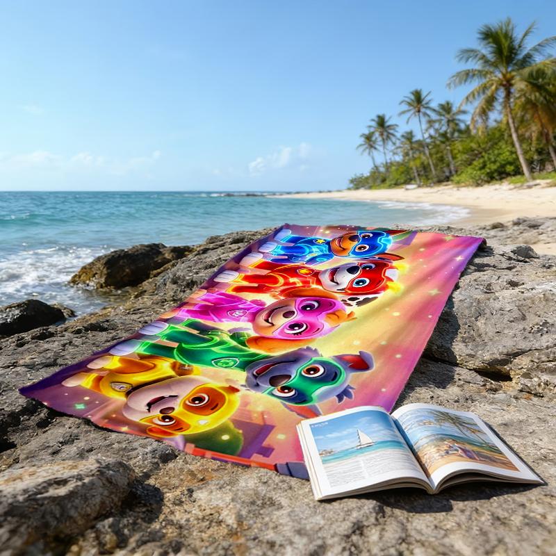 1pc Paw Paw21 Beach Towel, Beach and Seaside Swimming Pool Equipment, Fashion Pattern, Rectangular, Travel Essentials