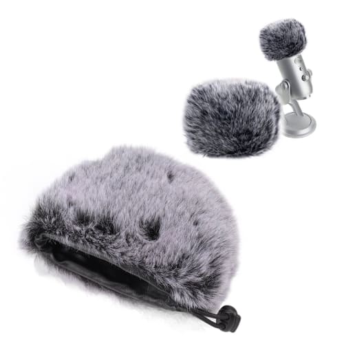 Professional Microphone Soft Cover, Microphone Furry Windscreen Reduces Wind Noise, Muff Condenser Microphone Windshield Windproof Cover Reduces Wind