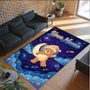 Teddy Bear Theme Crystal Velvet Rug Personalized Custom Name Text Soft Floor Mat Home Decor