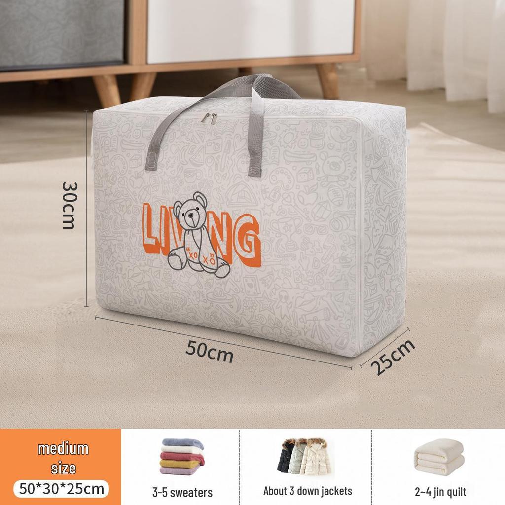 Large Capacity Waterproof Cotton Quilt Storage Bag - Dustproof, Thickened for Clothes and Bedroom Use