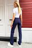 Women's Trousers New Season Fashion Navy Blue Front Striped Trousers