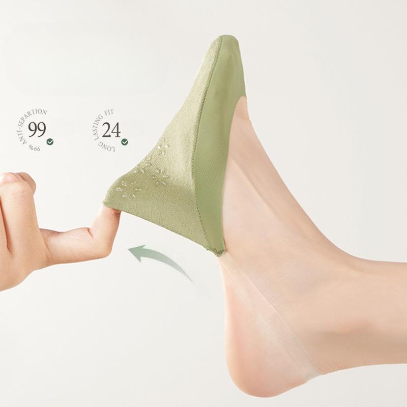Damensocken Damen Sommer Baumwolle Unterseite Flacher Mund Silikon Rutschfeste Unsichtbare Socken Transparente Strapssocken