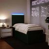 Cadre de lit avec matelas - Maison Exclusive - Vert foncé - 90x190 cm - Lumières LED personnalisables