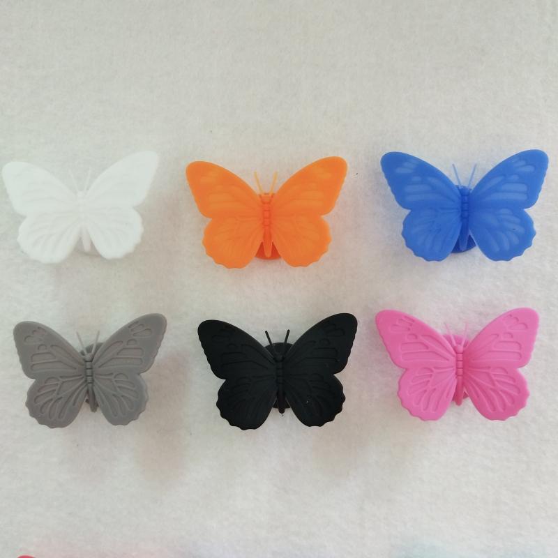 

6pcs/set Creative Butterfly Marker Wine Glass Decor Drinking Cup Charms Silicone Identifier Food Grade Eco-friendly Party Supply