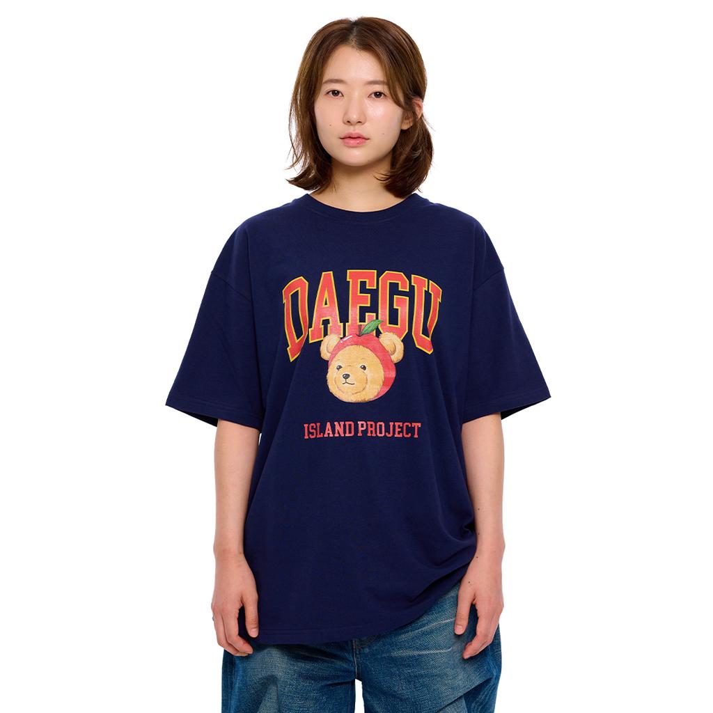 Aillaendeupeulojegteu City Daegu Bear T-Shirt - Navy [Daegu Bear]