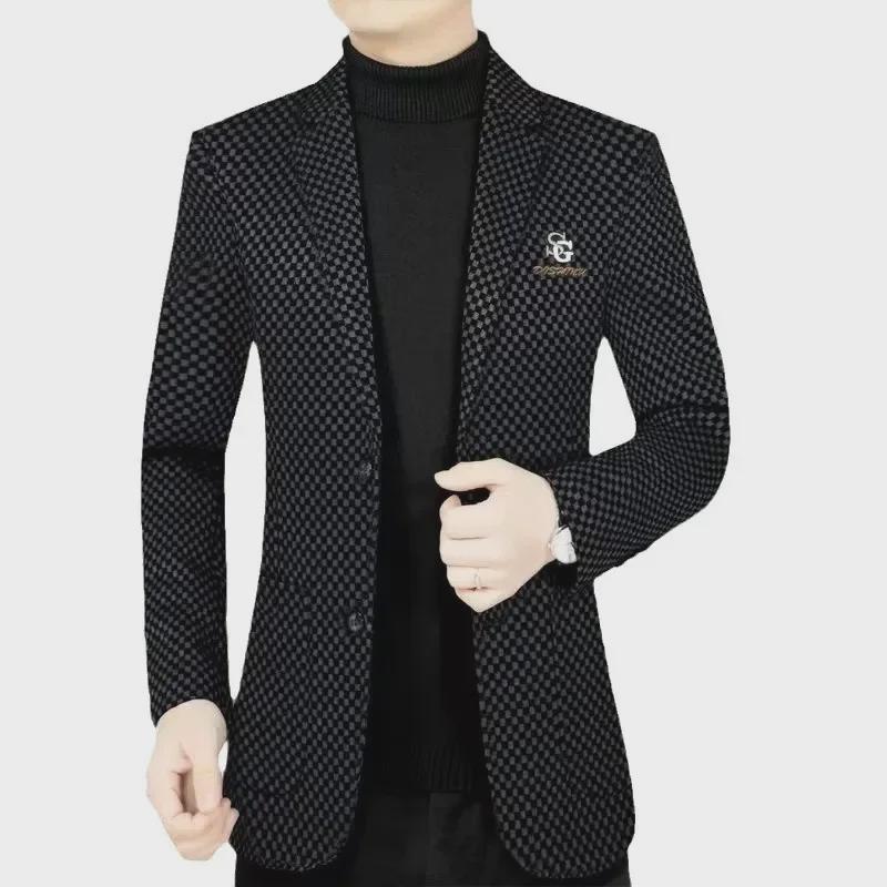Men's Slim Casual Suit Jacket for Autumn and Winter