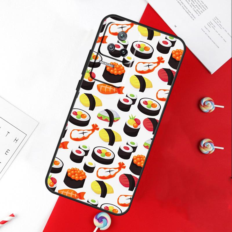 Sushi Maki Rice Kitchen Food Cute Cover For Xiaomi 11T 12T 13T 14T Pro 13 14 15 Ultra POCO X7 Pro X3 X5 X6 F5 F6 M6 Pro Case