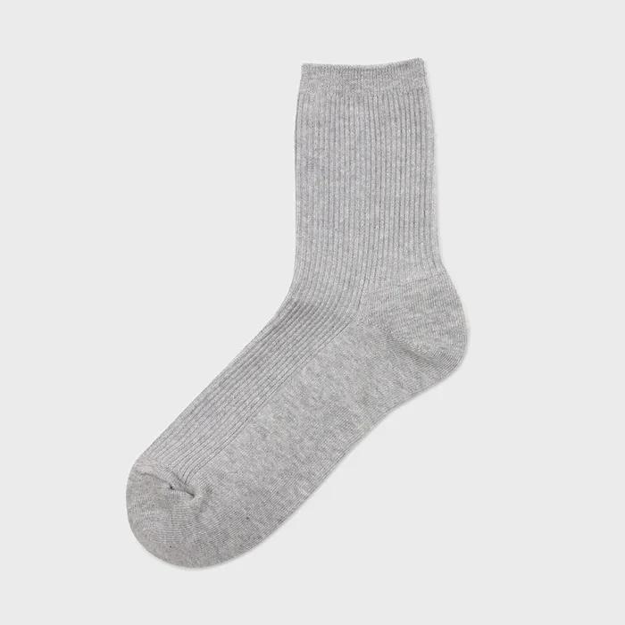 Vivid Ribbed Socks (Gray)