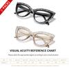 2 Pairs Trendy Reading Glasses for Women Cat Eye Limation Diamond Beautiful Decoration Eyewear Presbyopic Glasses +150 +200