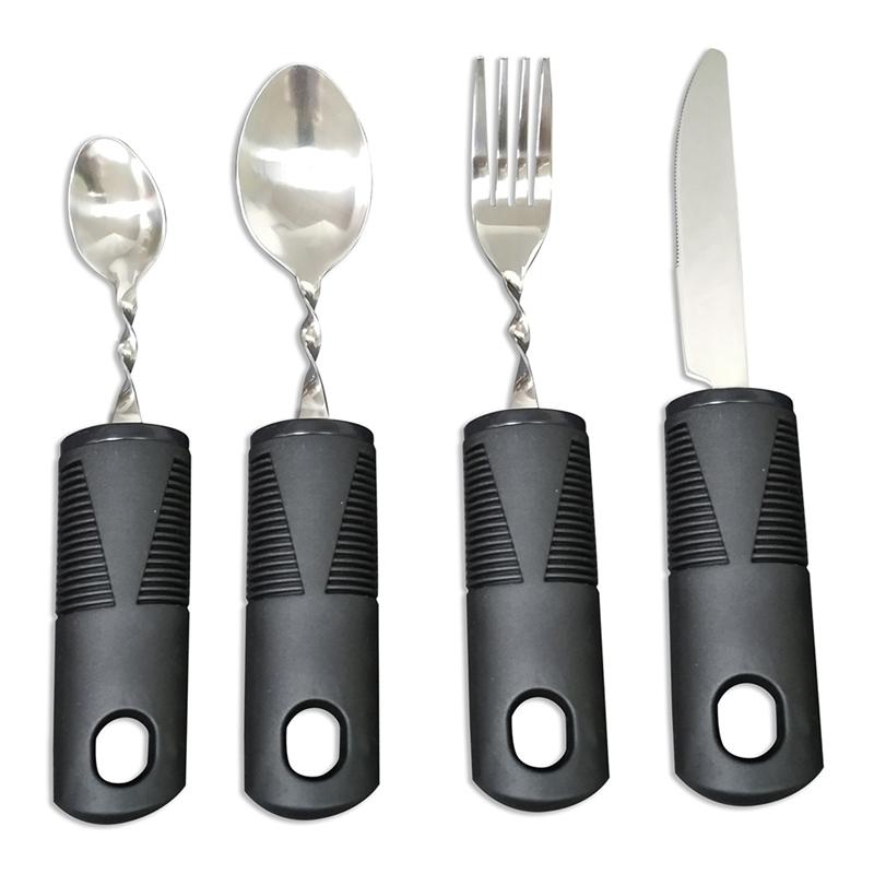4Pcs Bendable Cutlery Disabled Utensil Adult Weighted Utensils Elderly Built Adults Adaptive Tableware Gadgets