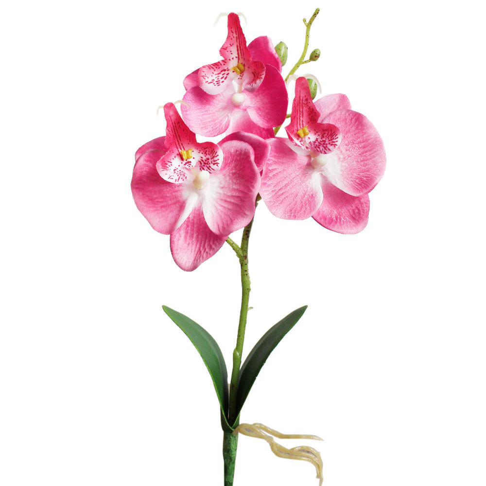 

Artificial Phalaenopsis Orchid Silk Flower Arrangement with Realistic Leaves and Stems for Home Office Wedding Decoration Indoor Outdoor Use розовый