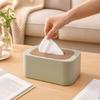 Wooden Cover Tissue Box Plastic Waterproof Napkin Holder Spring Mechanism Removable Tissue Dispenser Living Room