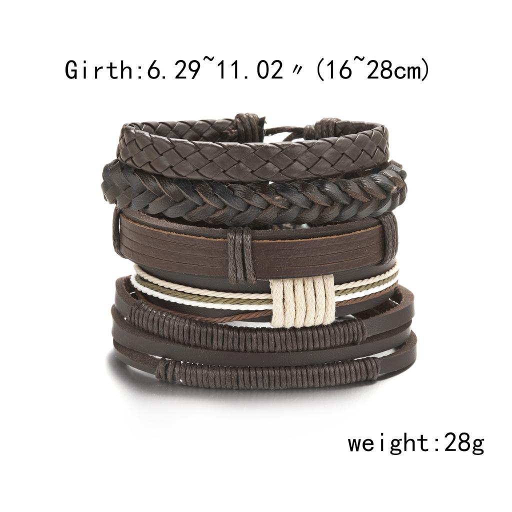 Vintage Multi-layer Feather Moon Leather Braid Bracelets Bangles For Men Handmade Geometric Star Rope Wrap Bracelet Jewelry Gift