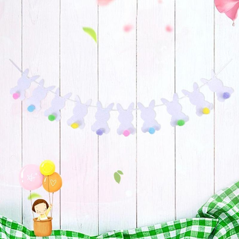 62KD Happy Easter Rabbit Bunny Ball for Banner Garland Wall Hanging Bunting Flag Deco
