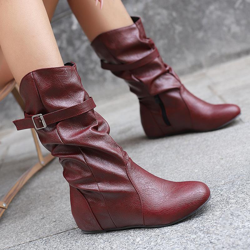 Inner Water Platform Wedge Casual Boots British Short Boots Chelsea Fashion Boots 40-50 Large Size Boots