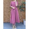 Retro Ethnic Embroidered Cotton Jacquard Midi Dress - Slim Fit, Cinched Waist, Trendy Summer Style