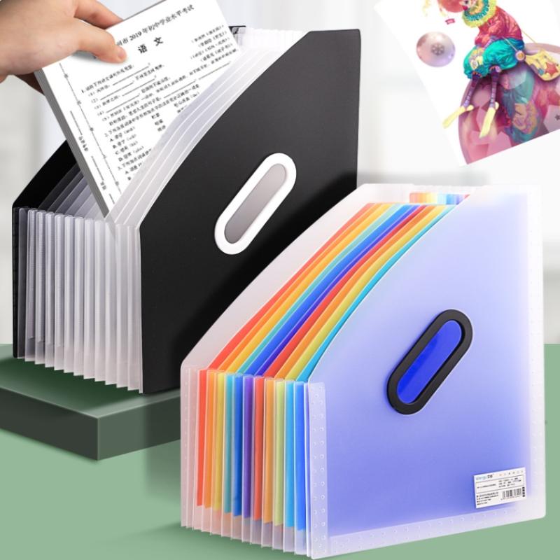 1Pc Vertical Portable Folder, Expandable Organ Bag, Multi-Layer Student Specific Paper Organizer, Office Files Available