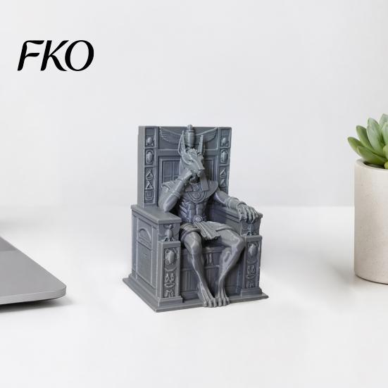 Stable Base Mini Figurine Anubis Sitting On Throne Statue, Palm-Sized 3D Printed Anti-bump Durable Ornament, Ancient Egyptian Style Sculpture
